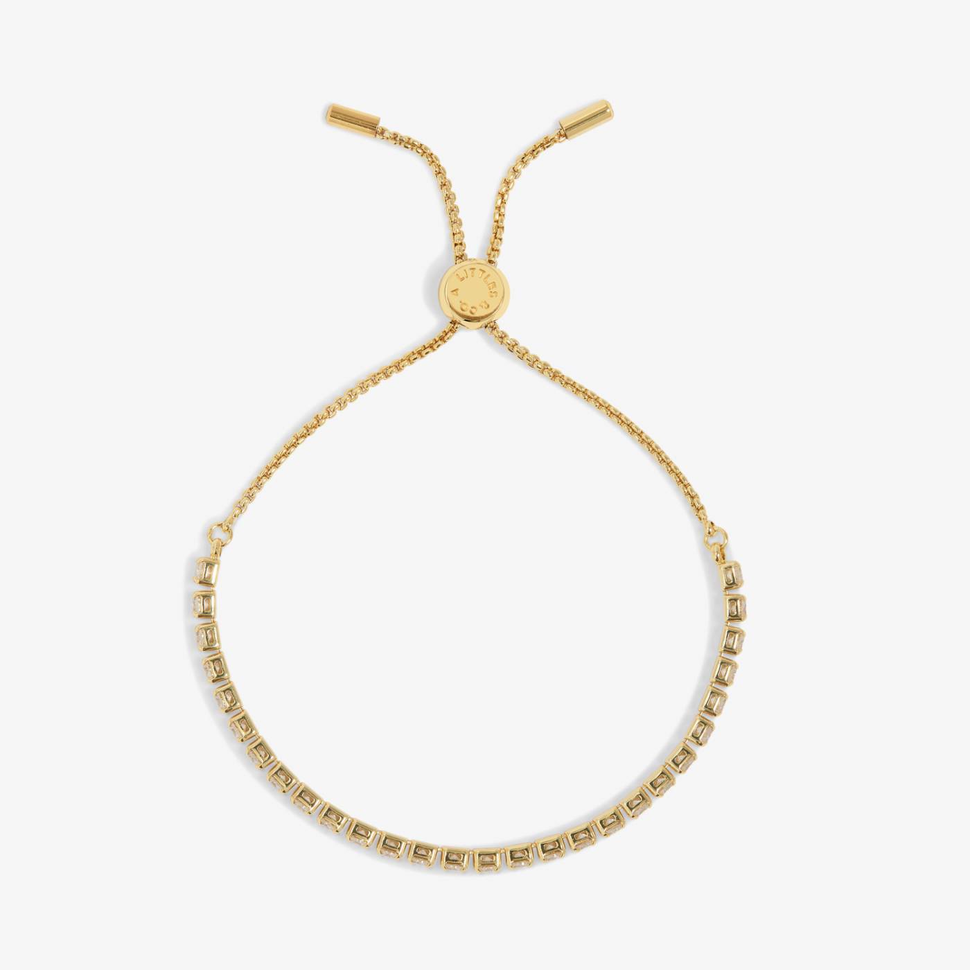 Gold Round CZ Tennis Bracelet