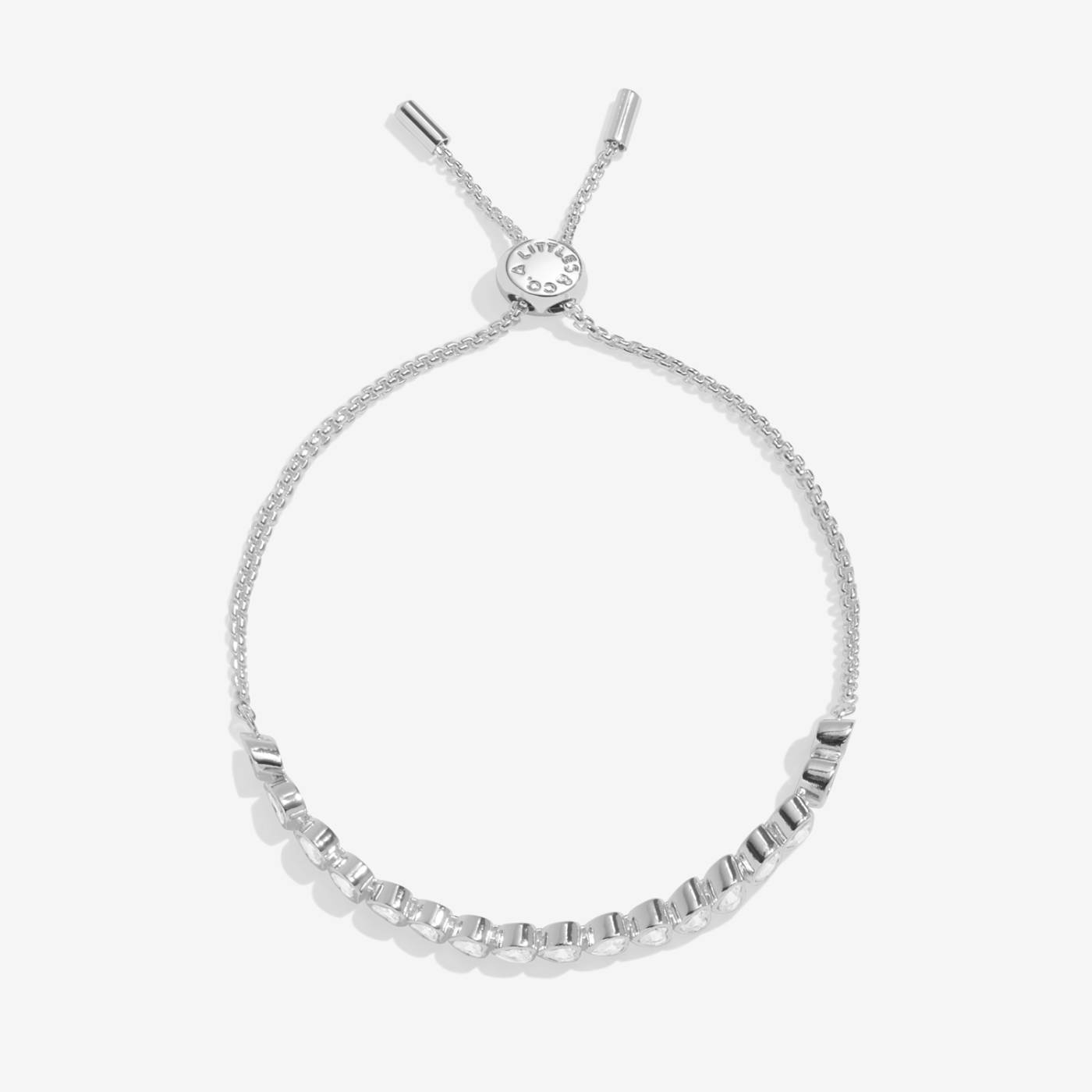 Silver Heart CZ Tennis Bracelet