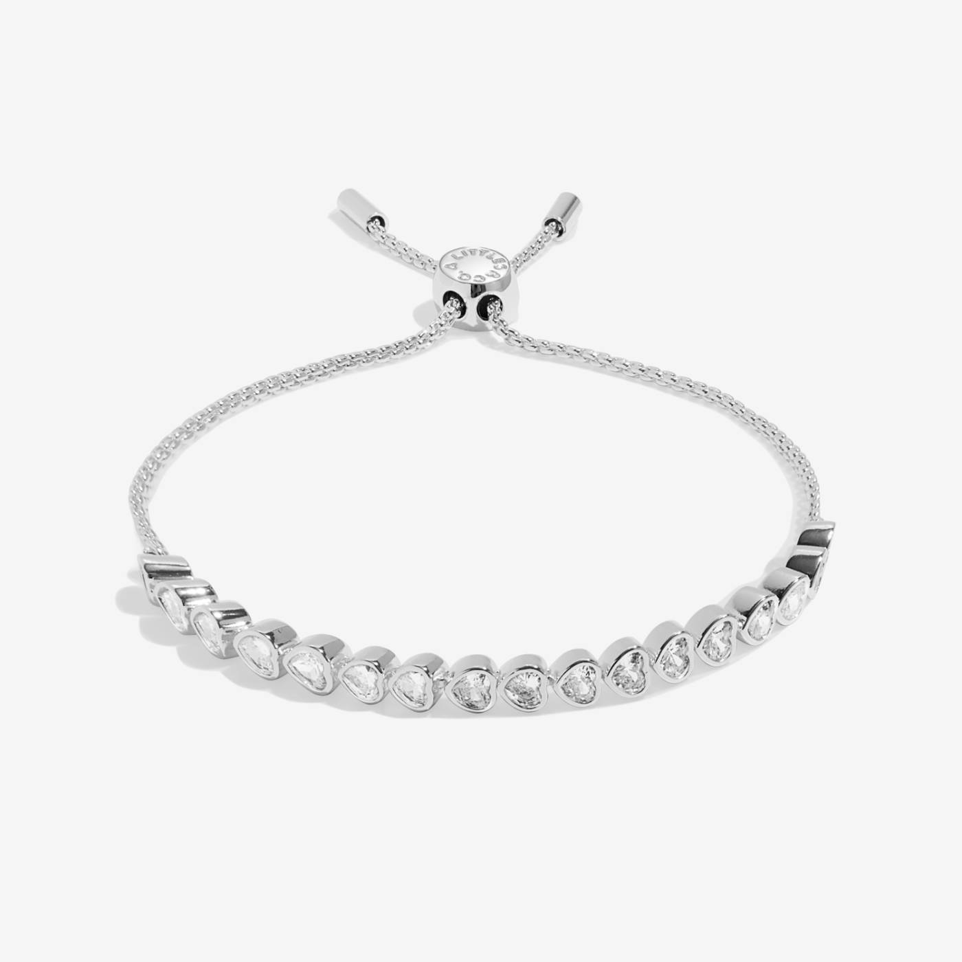 Silver Heart CZ Tennis Bracelet