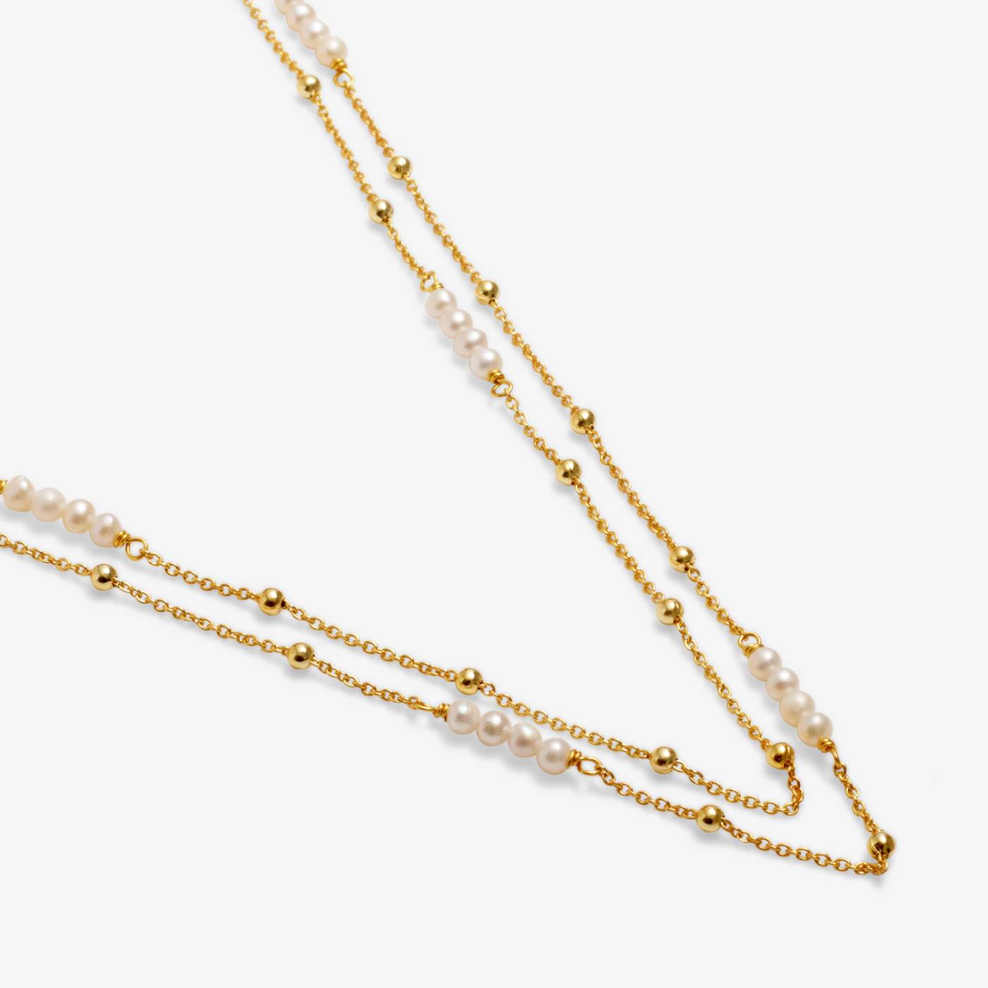 Loved by You | Double Layer Pearl Chain Necklace