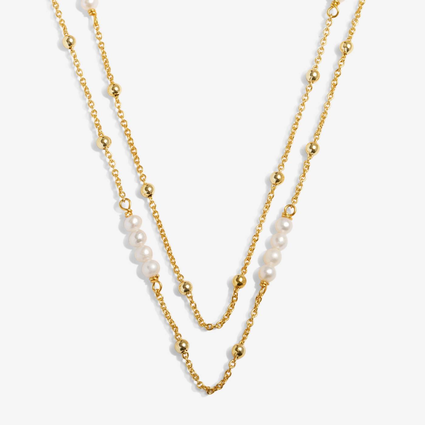 Loved by You | Double Layer Pearl Chain Necklace