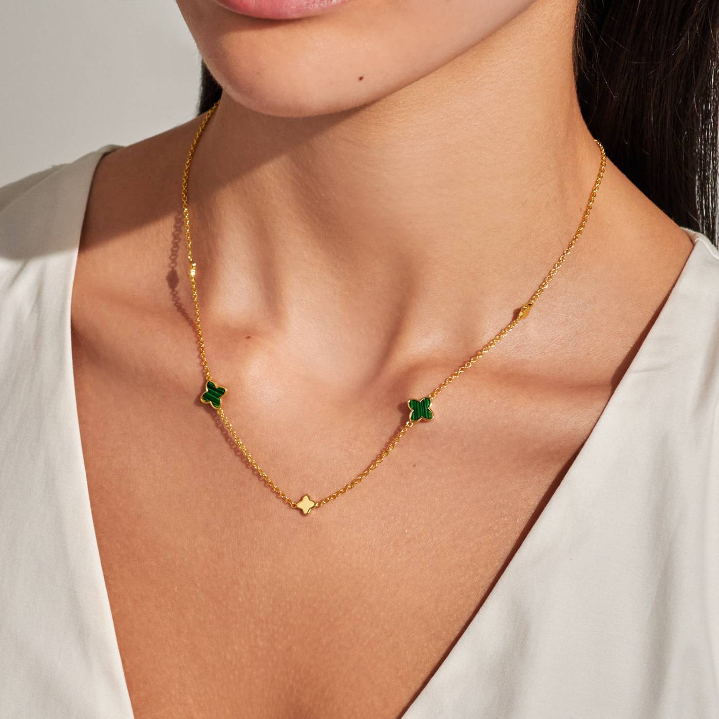 Loved by You | Green Clover Necklace