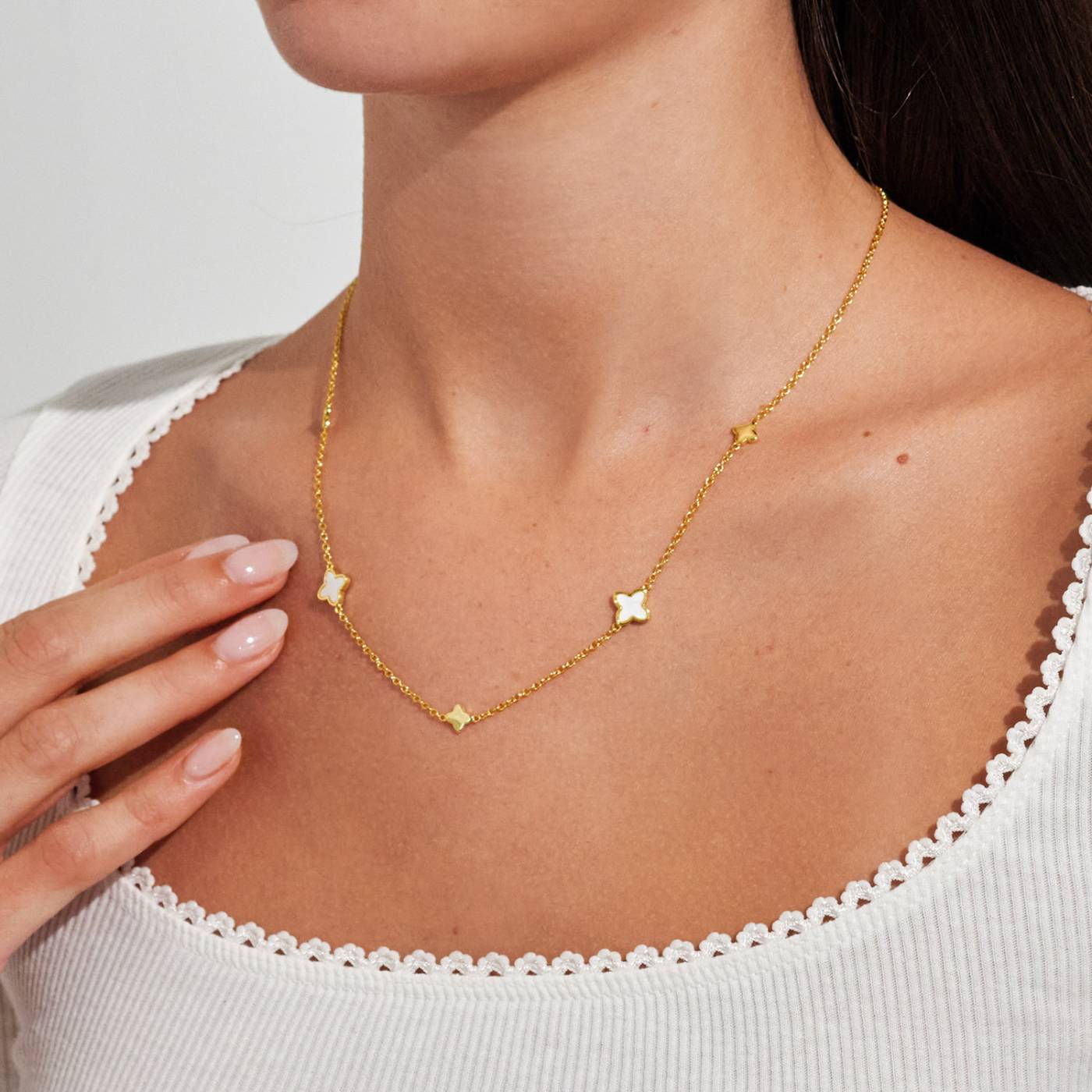 Loved by You | Mother of Pearl Clover Necklace