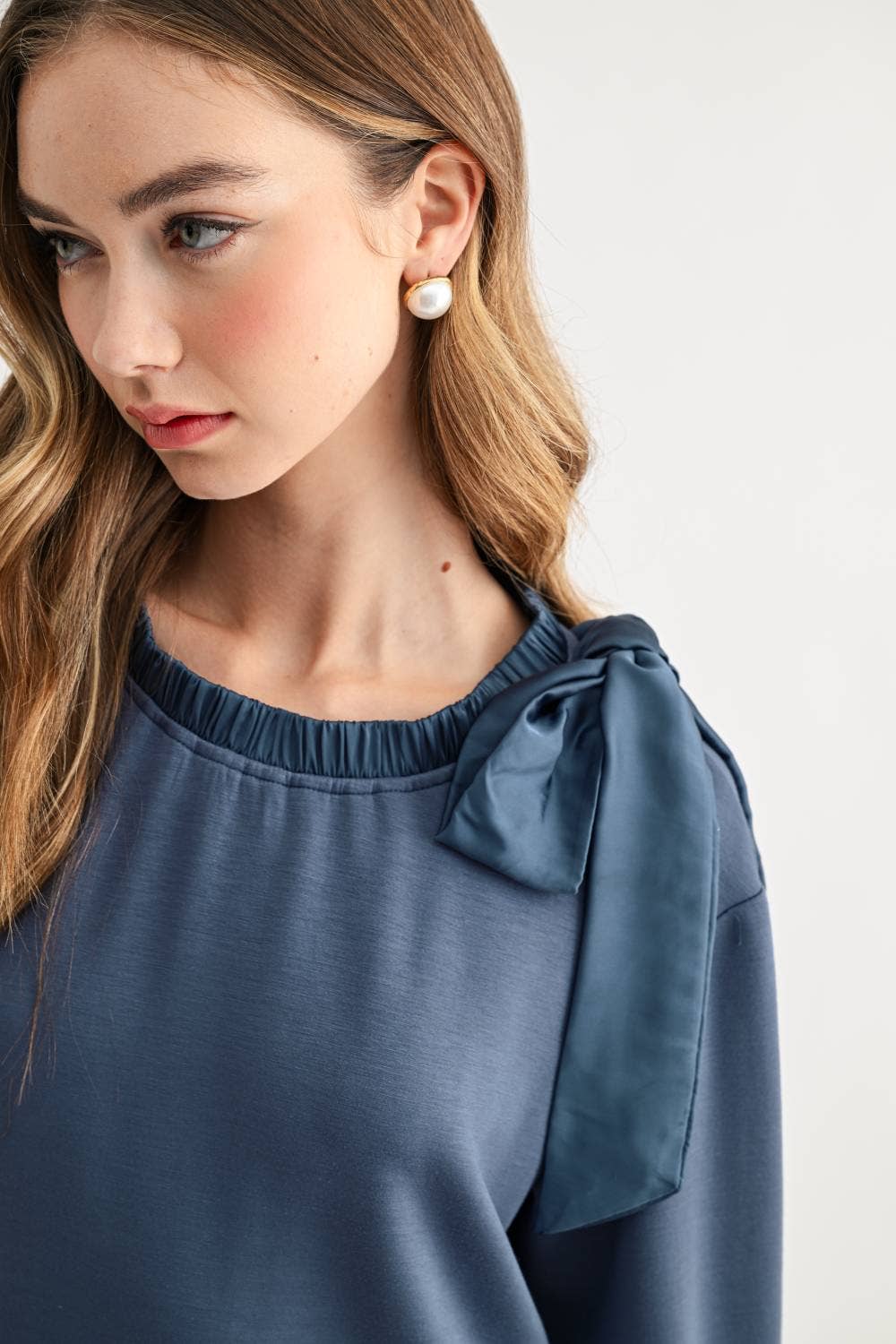 Karl Knit Bow-Tie Shoulder Top - Black
