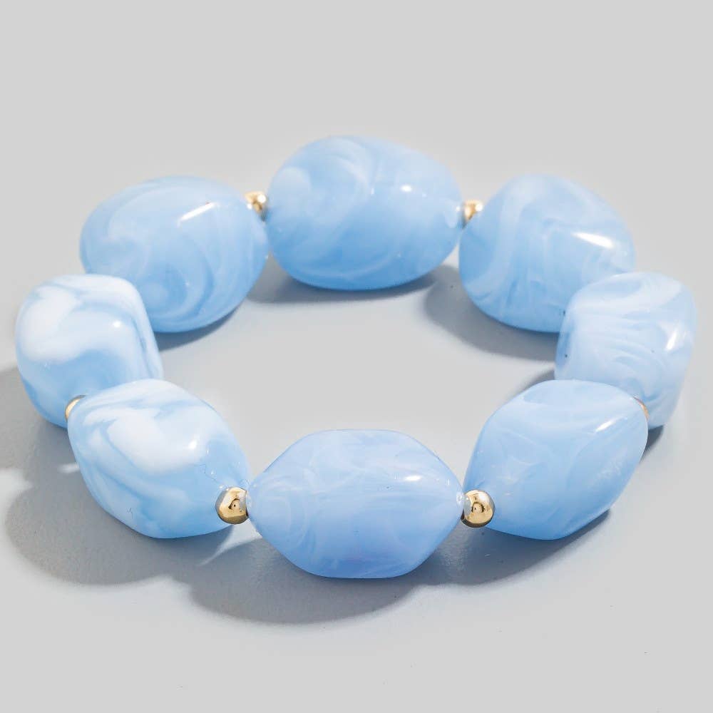 Chunky Marble Resin Beaded Bracelet