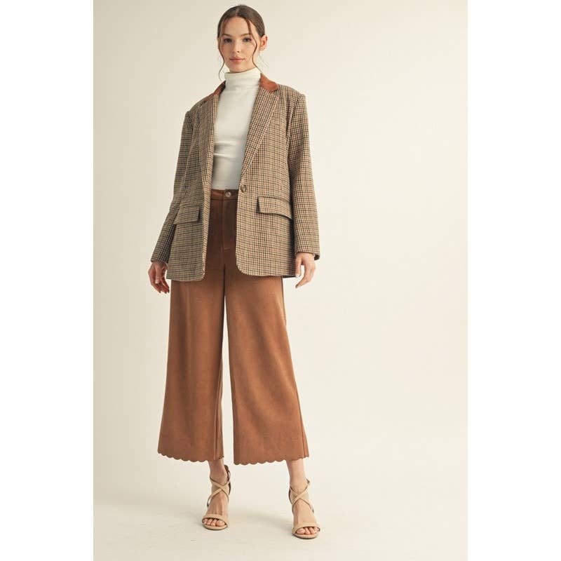 Suede Scallop Pants