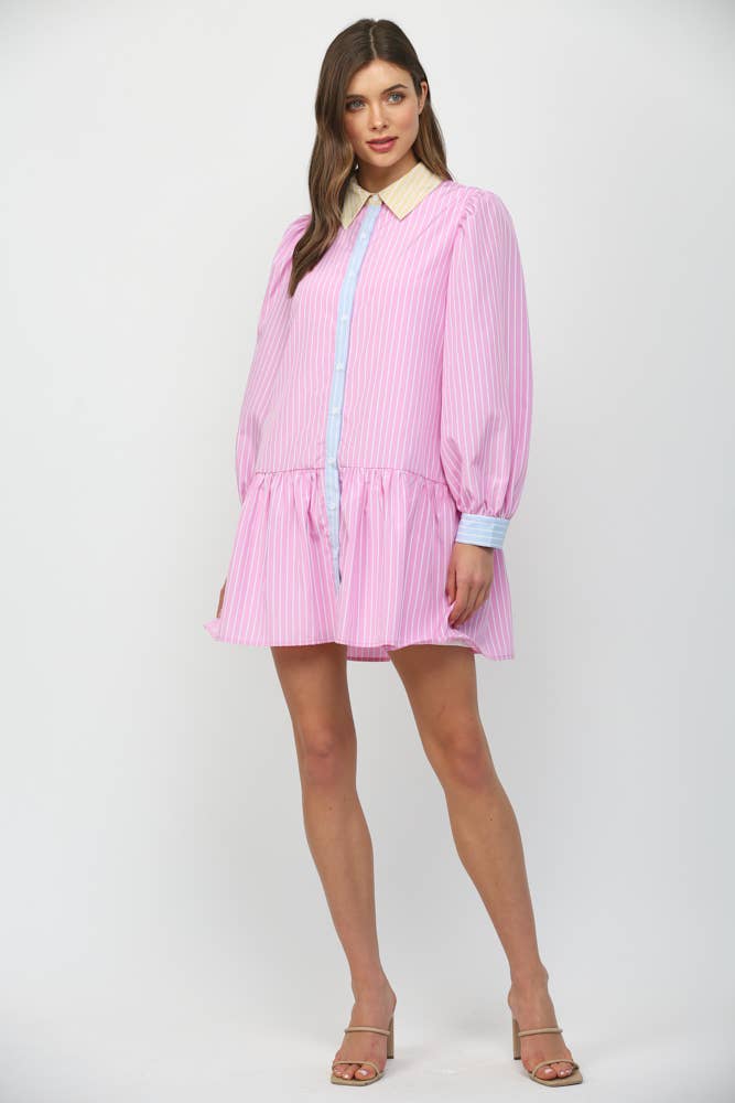 90s Color Block Polo Dress