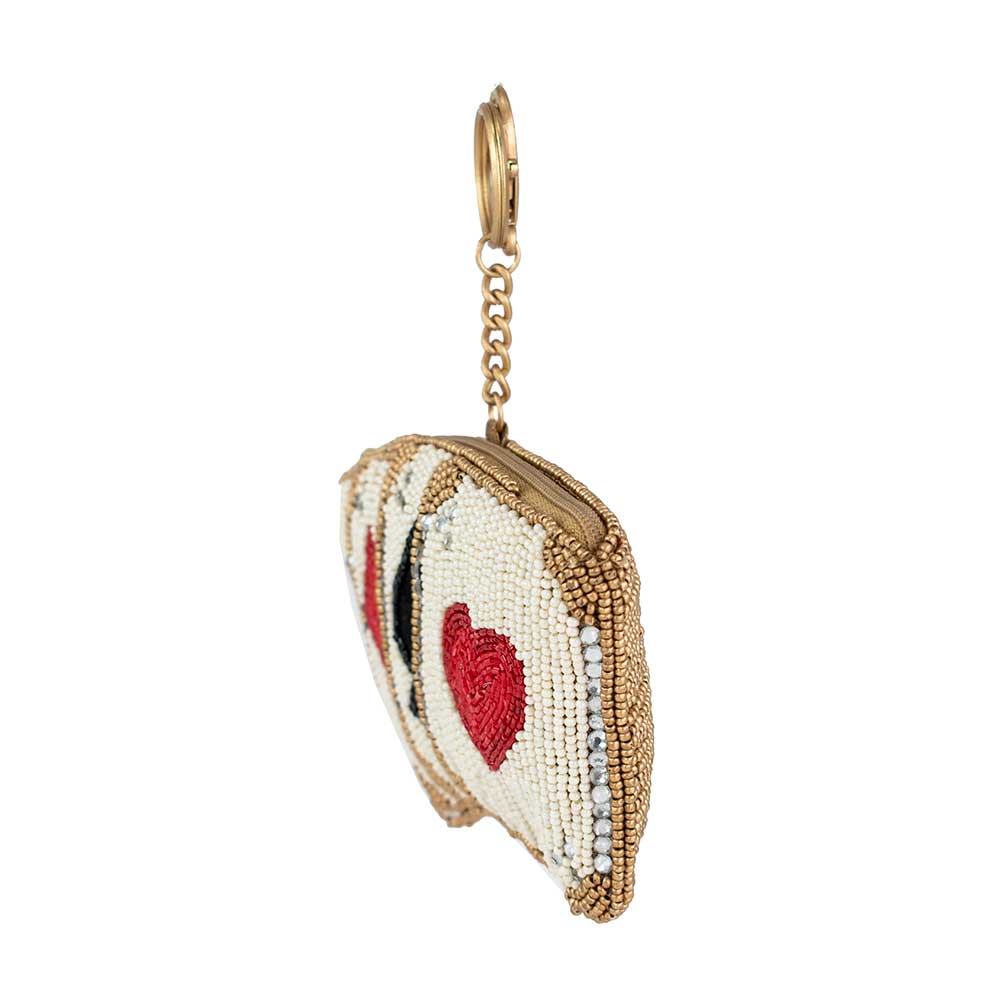 Mary Frances Accessories - Let's Play Beaded Playing Cards Coin Purse/Key Fob