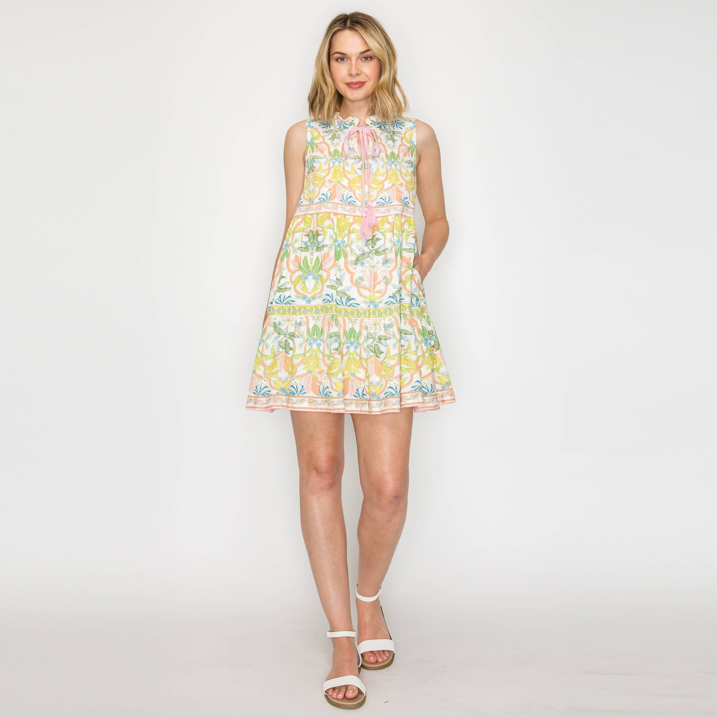 Lemon Yellow Jungle mini dress