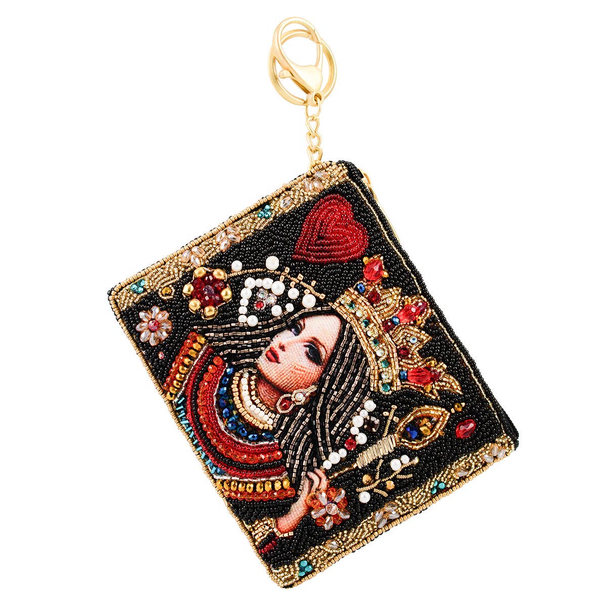 Mary Frances Accessories - The Queen Playing Card Beaded Coin Purse