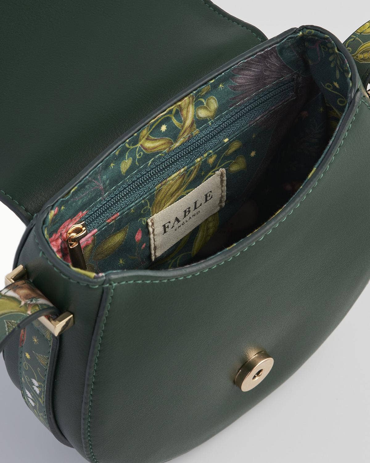 Fable England - Into the Woods Green Saddle Purse - UK, US & EU