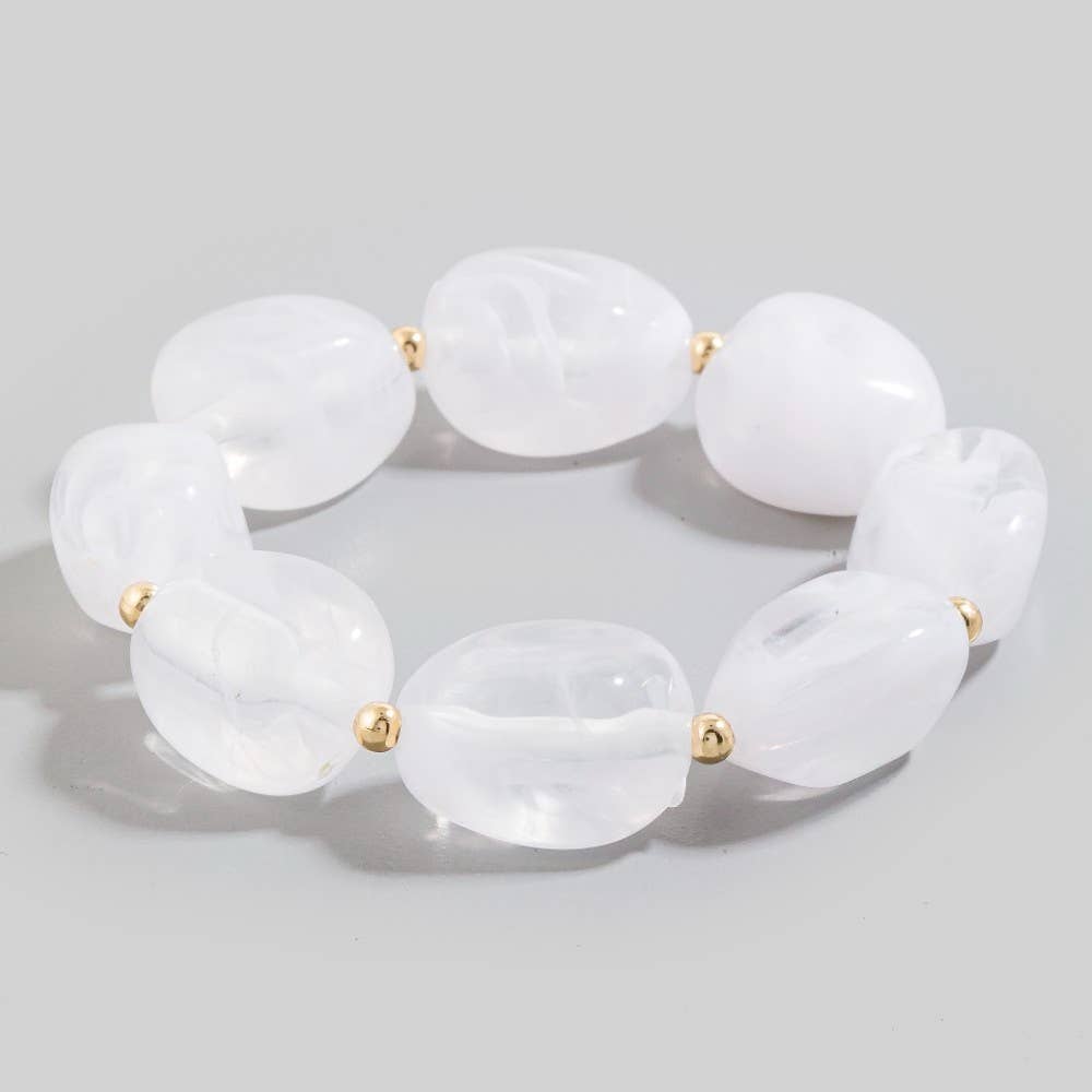 Chunky Marble Resin Beaded Bracelet