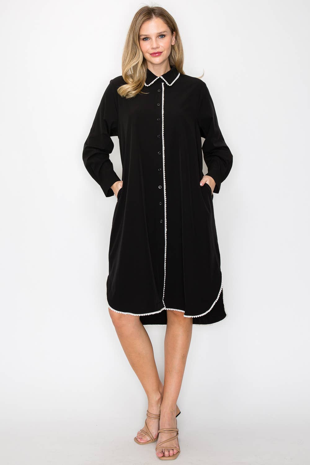 Janelle Stretch Dress with Pearls