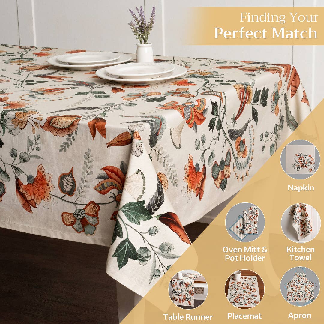 Maison d'Hermine - Design in Every Thread - Tablecloths 100% Cotton - 3 Shapes - Dalida Fall