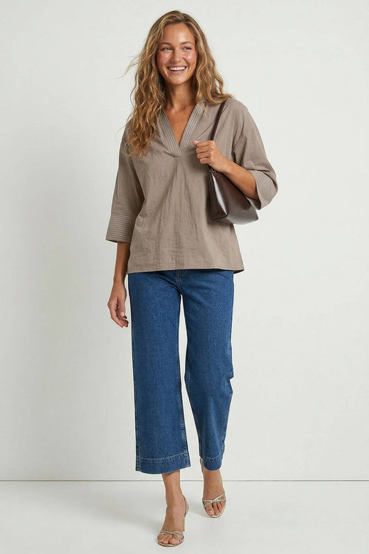 Costance Contrast Stich Blouse