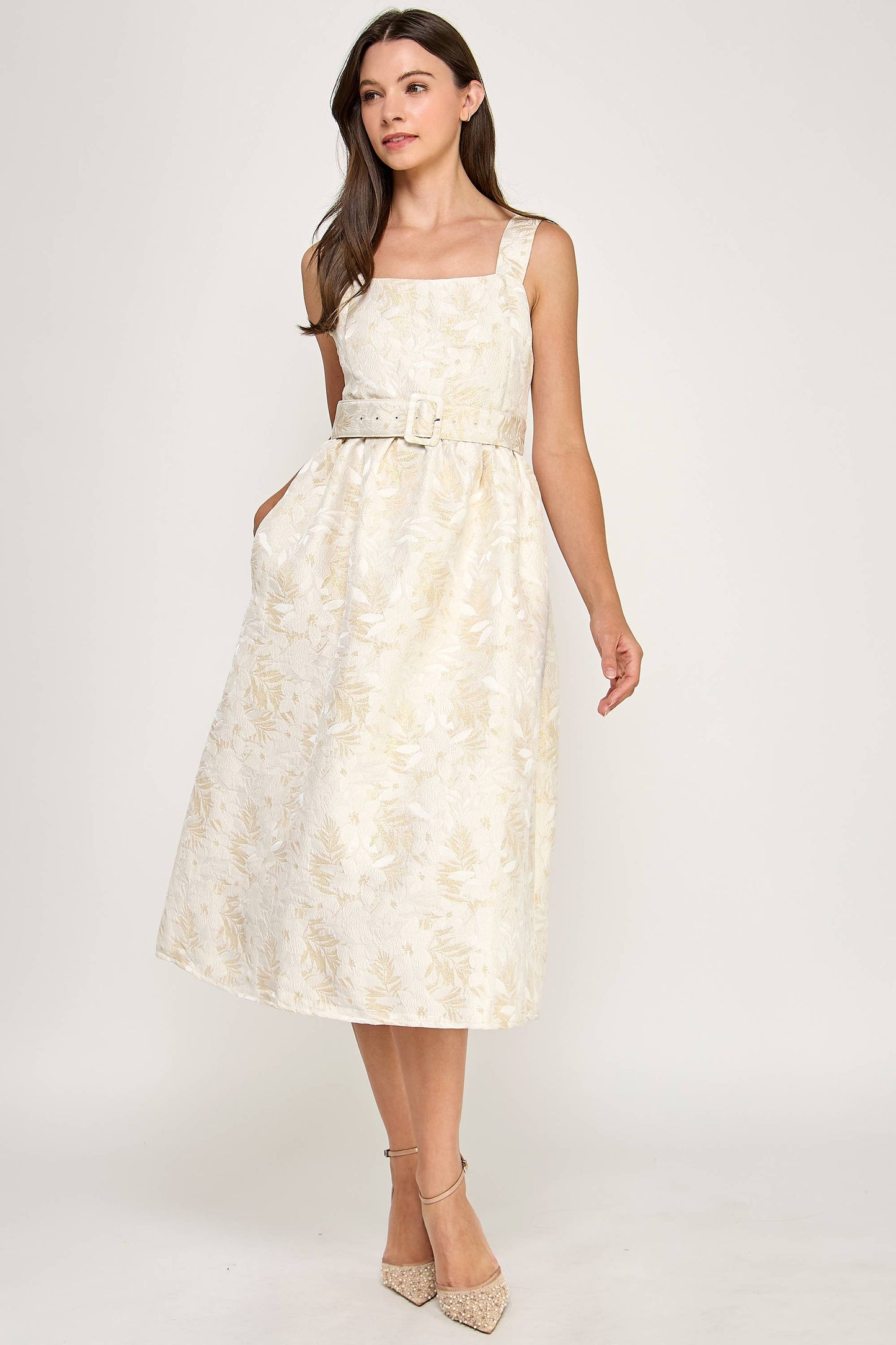 Jackie Midi Jacquard Dress