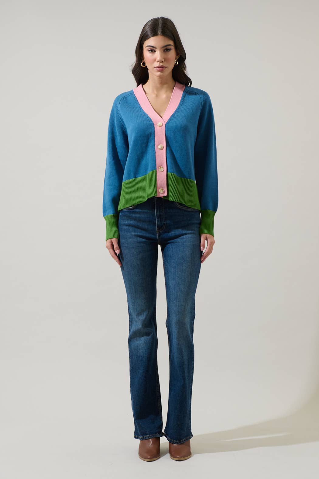 Hendria Color Block Cardigan