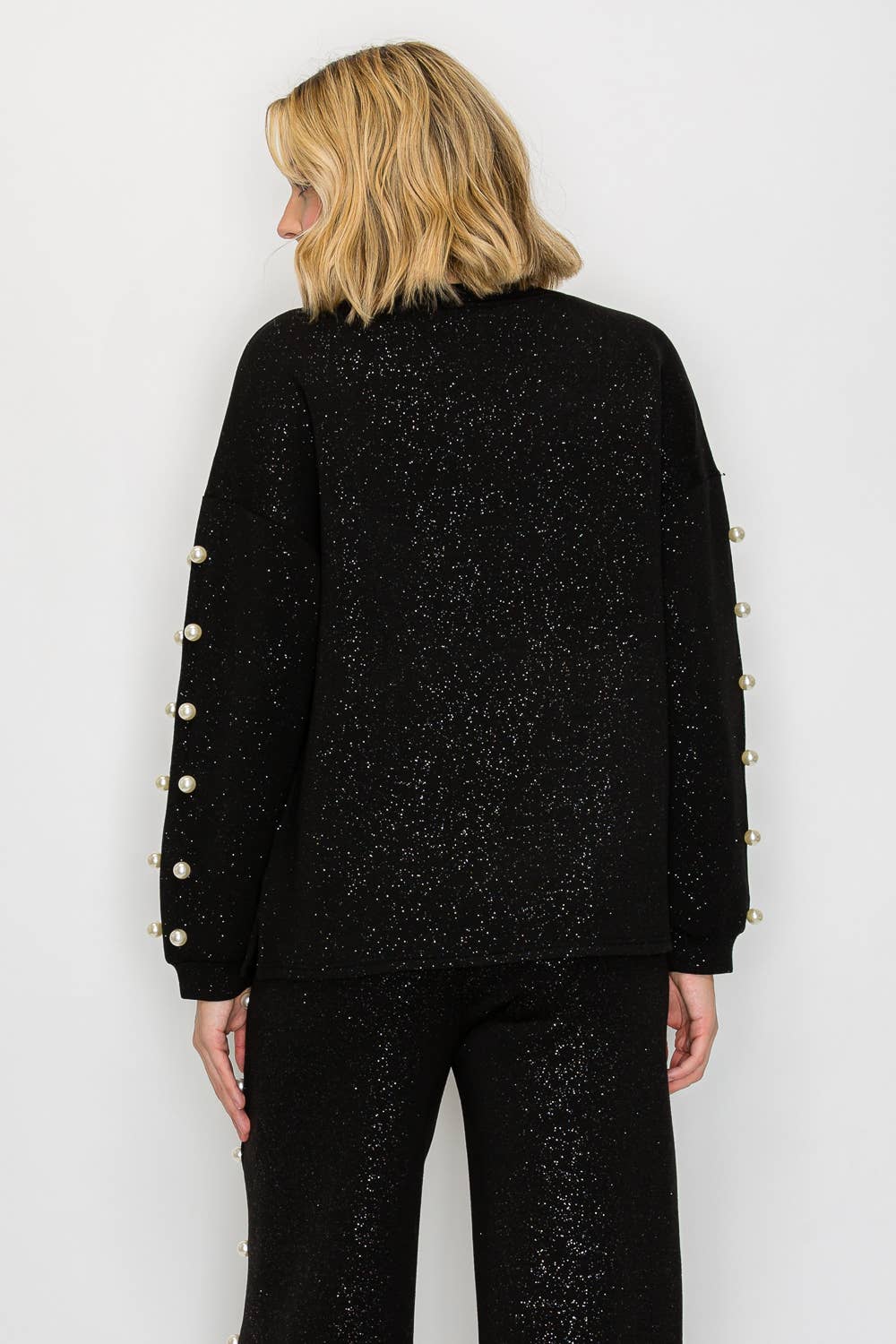 Katri French Scuba Pearl Top W/ Glitter