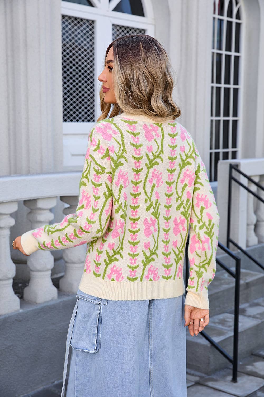 Pink Garden Sweater