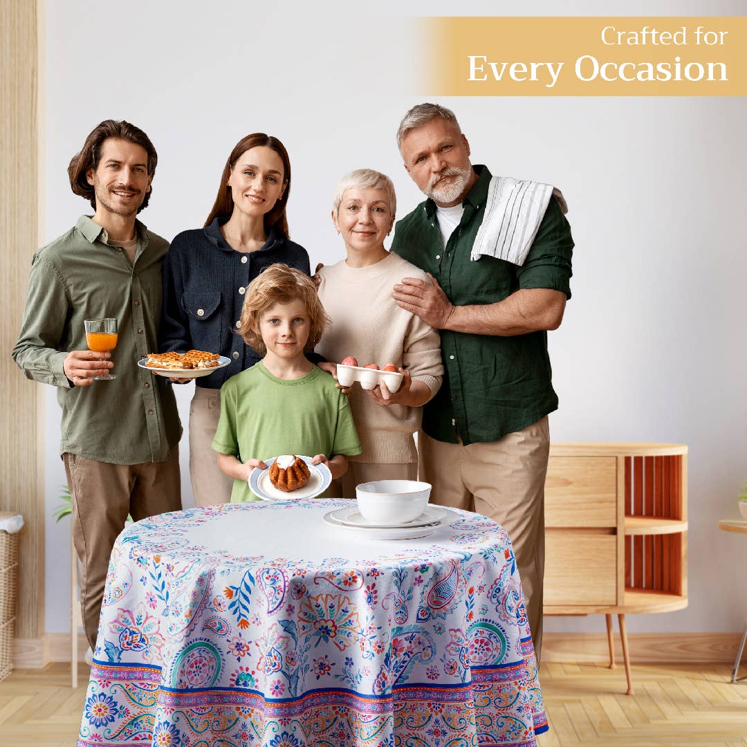 Maison d'Hermine - Design in Every Thread - Tablecloths 100% Cotton - 3 Shapes - Indian Floral