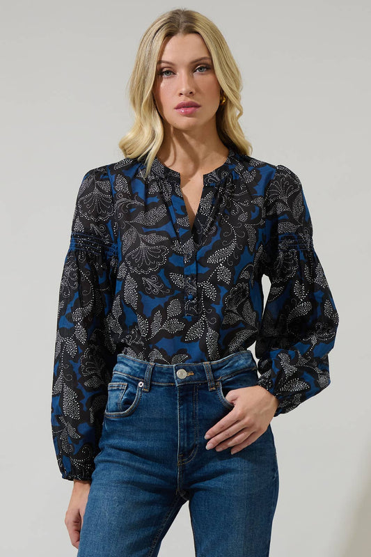 Aurina Floral Jamille Poplin Top