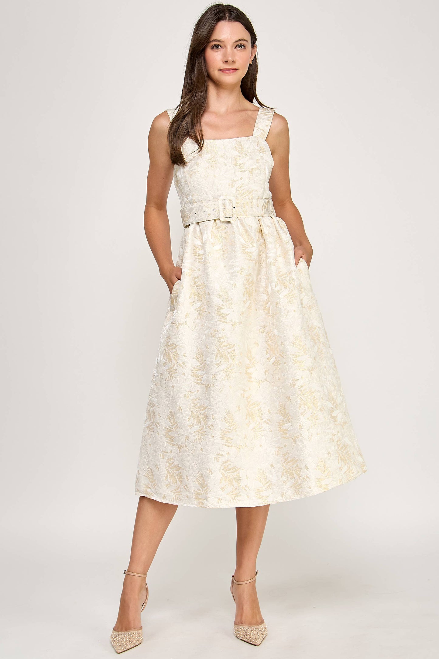 Jackie Midi Jacquard Dress