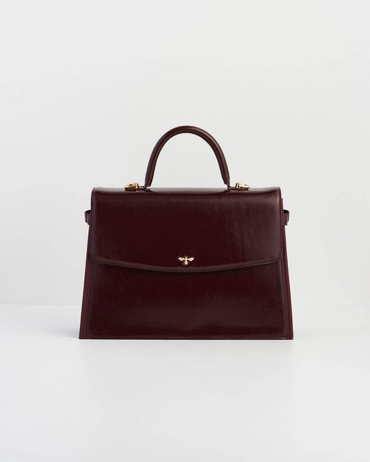 Fable England - Ruby Cherry Red Structured Medium Tote