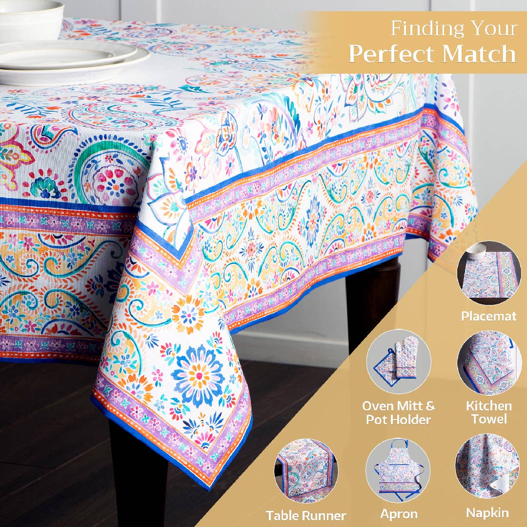 Maison d'Hermine - Design in Every Thread - Tablecloths 100% Cotton - 3 Shapes - Indian Floral