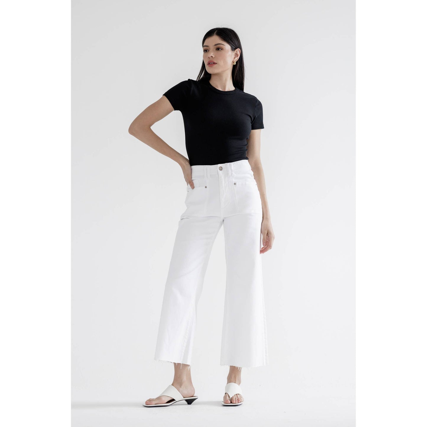 Mica Denim - Super High Rise Wide Leg, Pants - 61% Cotton
