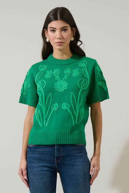 Winsley Floral Embroidered Sweater Top