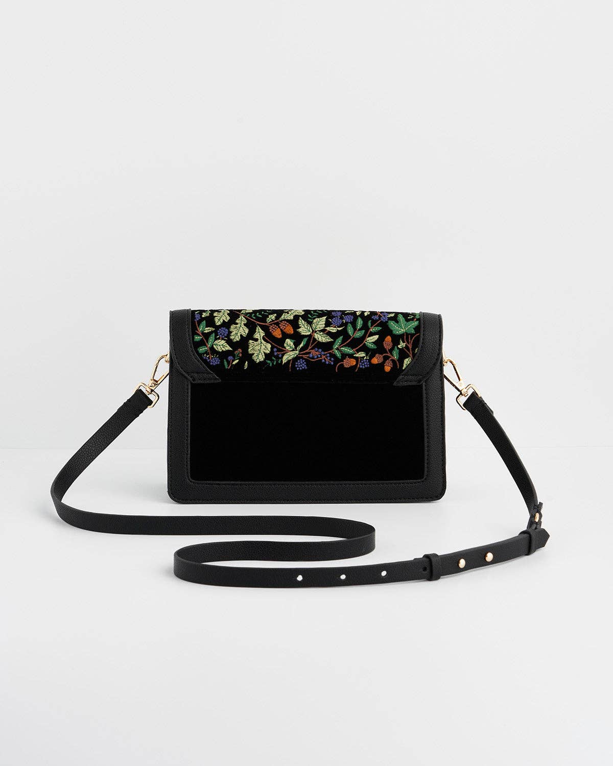 Fable England - Cathy Black Embroidered Fold Over Bag - UK, US & EU