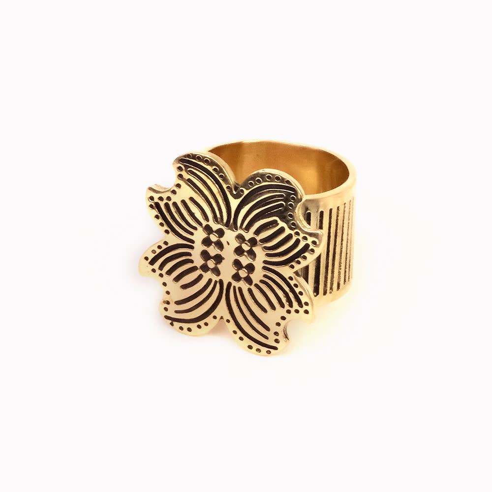 Handker Bandanas - Amy Brass Bandana Slide Ring