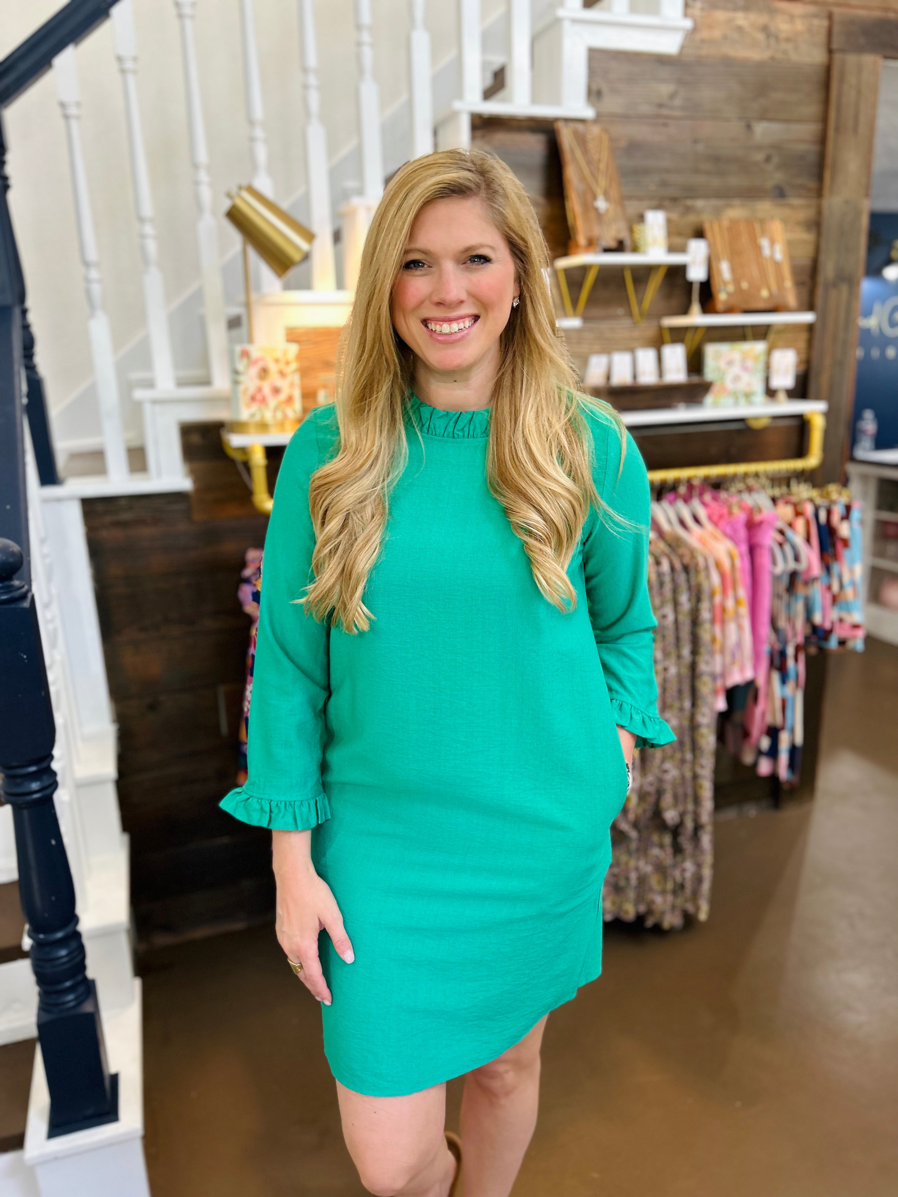 Emerald Dress- Boho Chic – Kirtley and Company Boutique