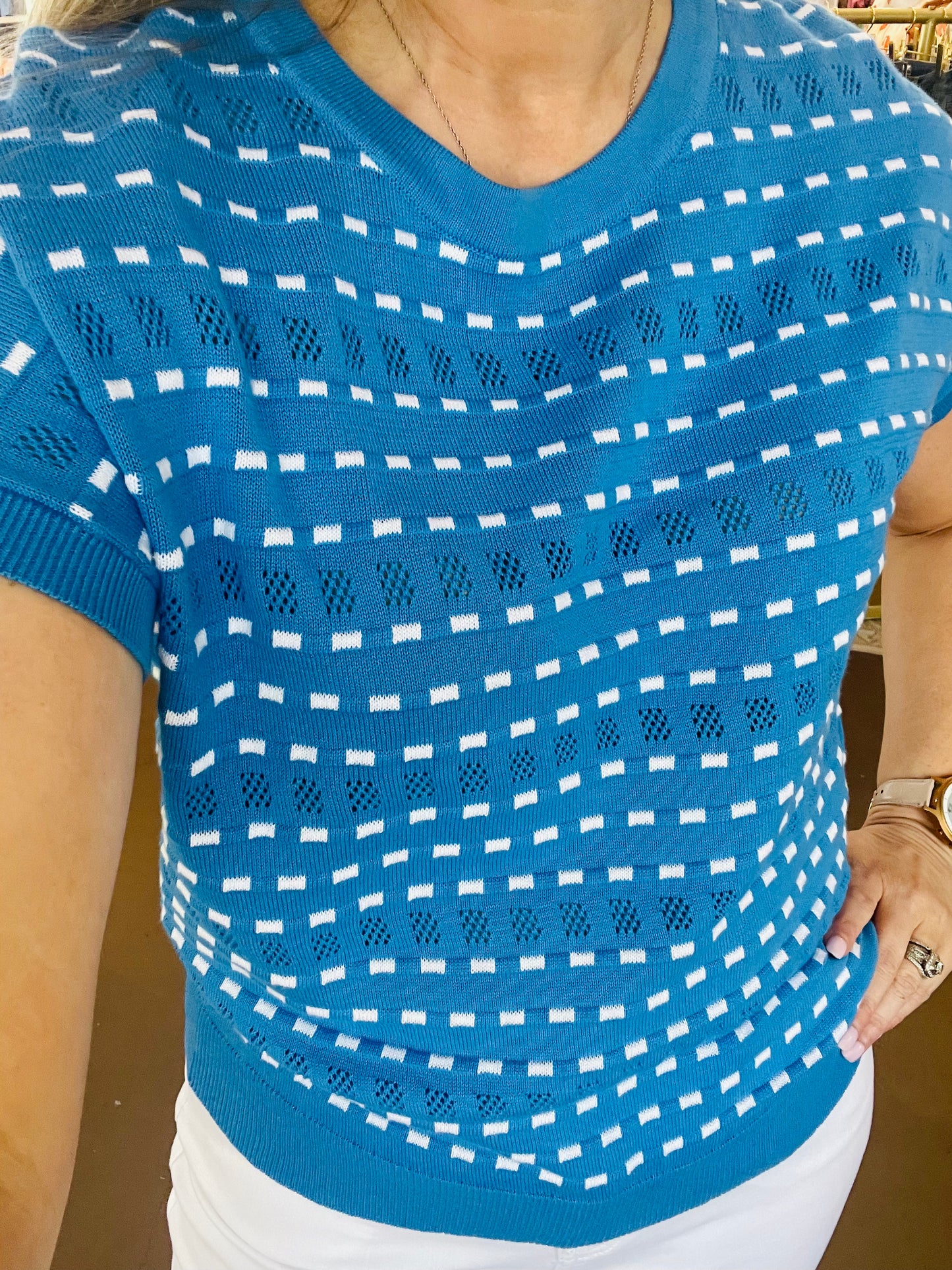 Blue Breanna Sweater Top