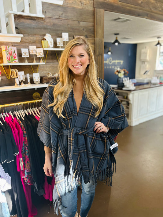 Pure Plaid Poncho