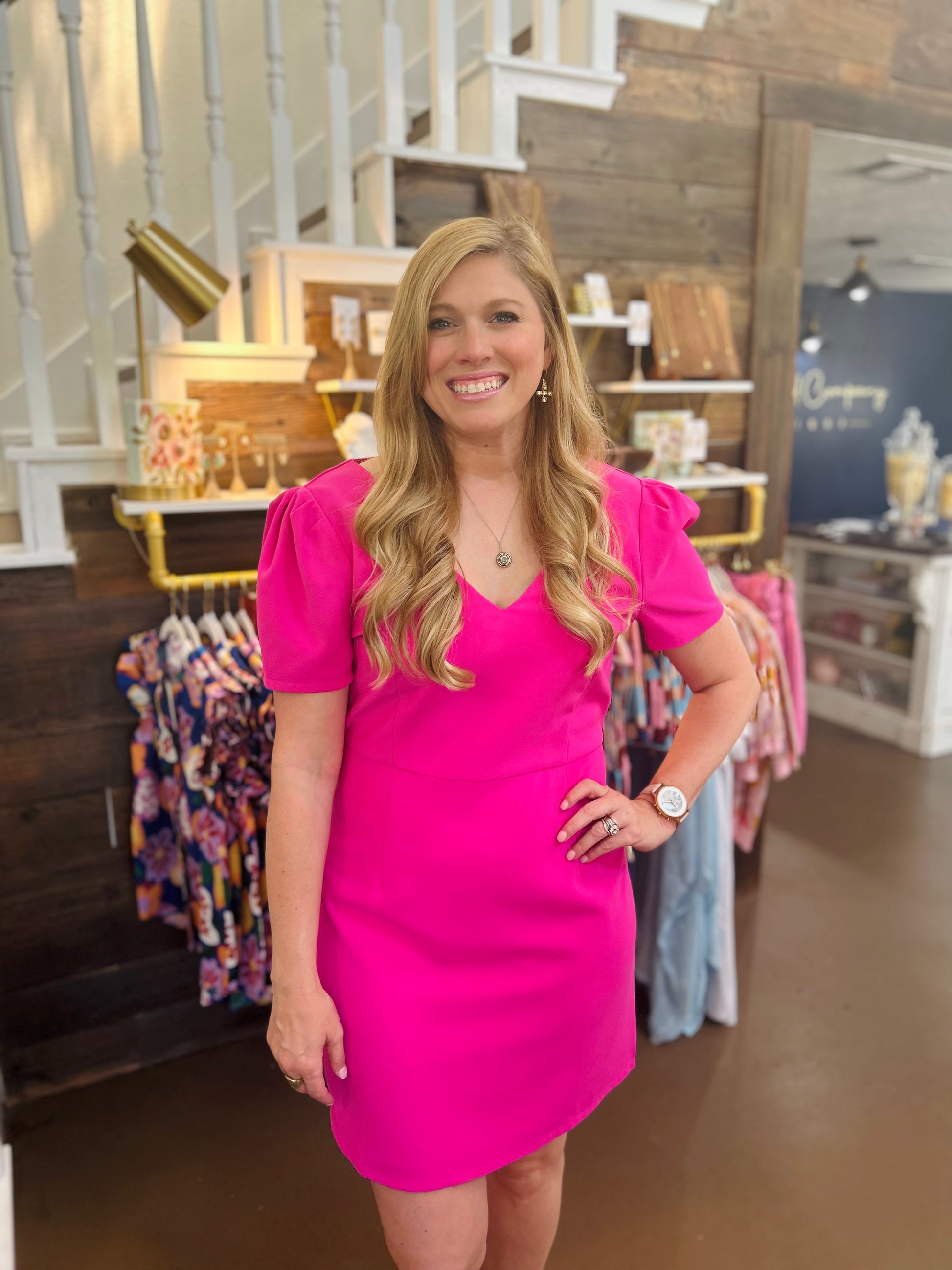 Fuchsia Cocktail Dress Kirtley and Company Boutique