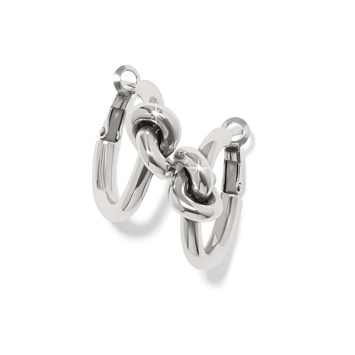 Interlock Single Knot Hinged Hoop - Silver