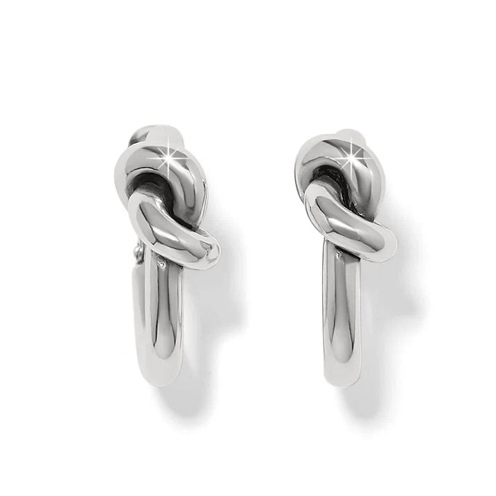 Interlock Single Knot Hinged Hoop - Silver