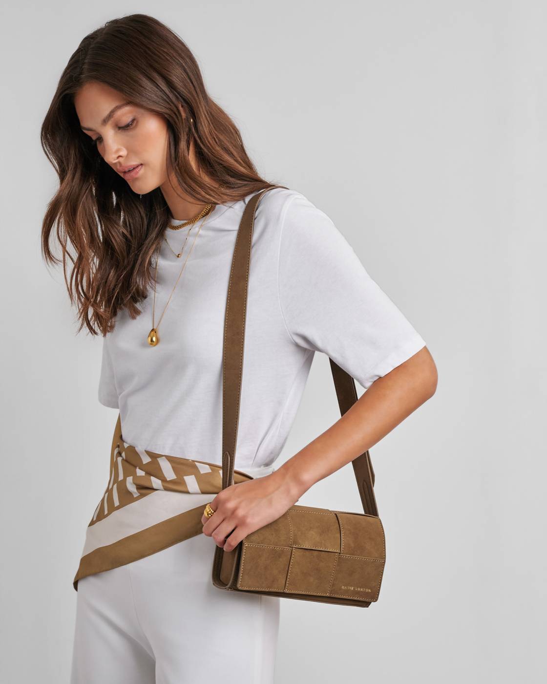 Taya Crossbody Bag - Caramel Suedette