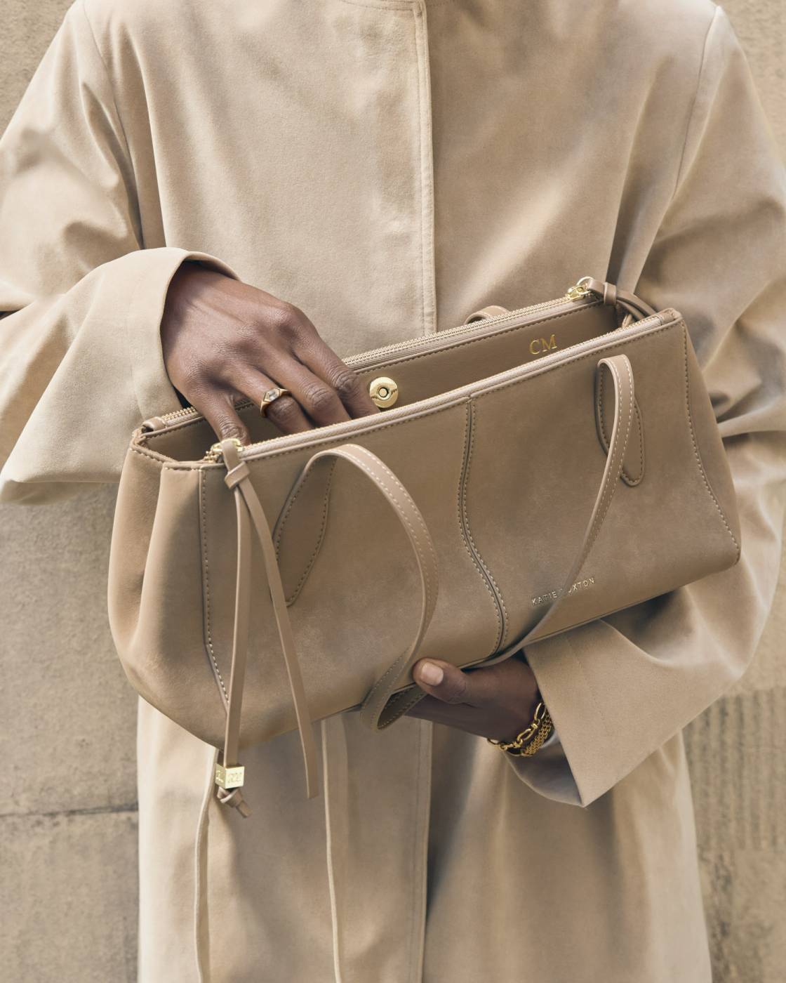 Hattie Shoulder Bag - Taupe Suedette/Taupe