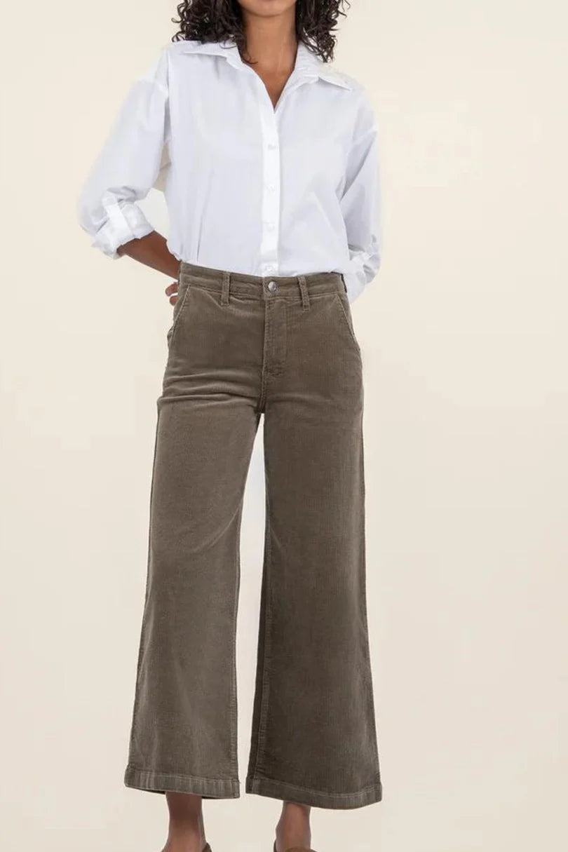KUT High Rise Meg Wide Leg Corduroy Pants