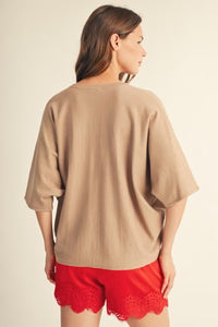 Dolman Sweater Top - Taupe