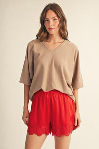 Dolman Sweater Top - Taupe