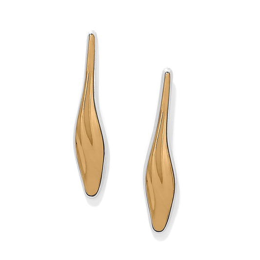 Cascade Two Tone Post Drop Earrings