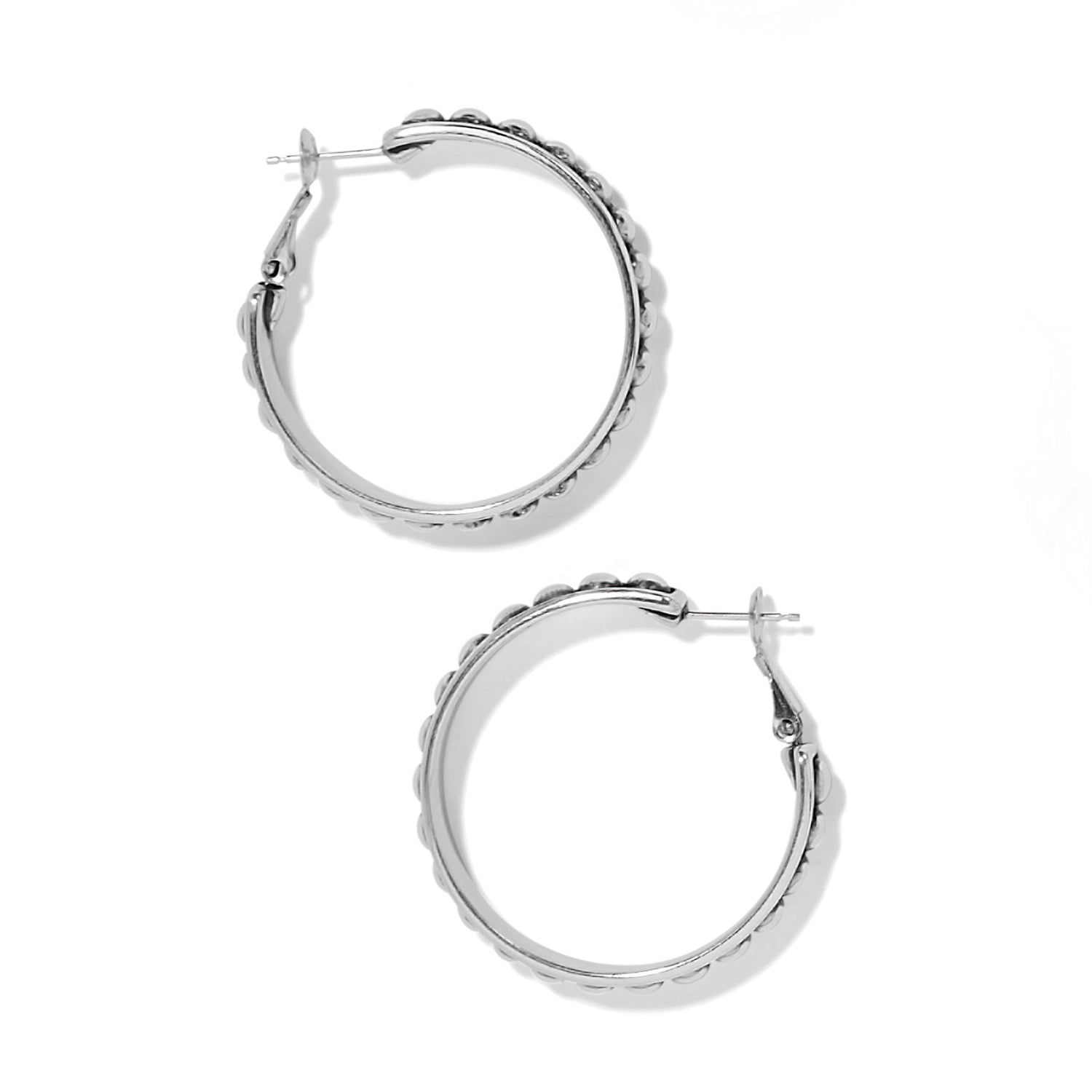 Pretty Tough Stud Large Leverback Hoop Earrings