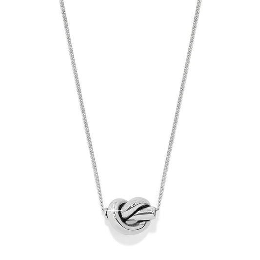 Interlock Single Knot Silver Necklace