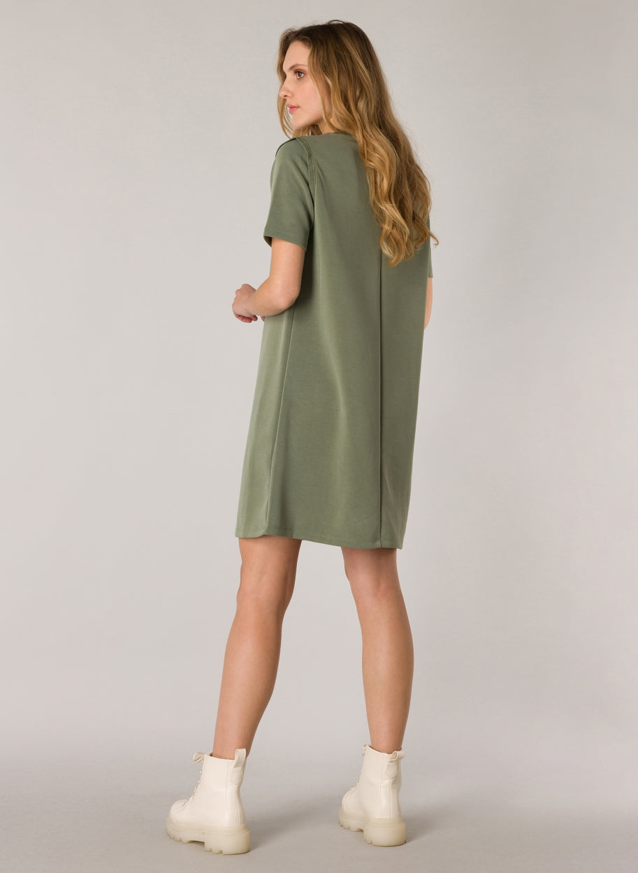 Greyed Army Shirt Dress by YEST