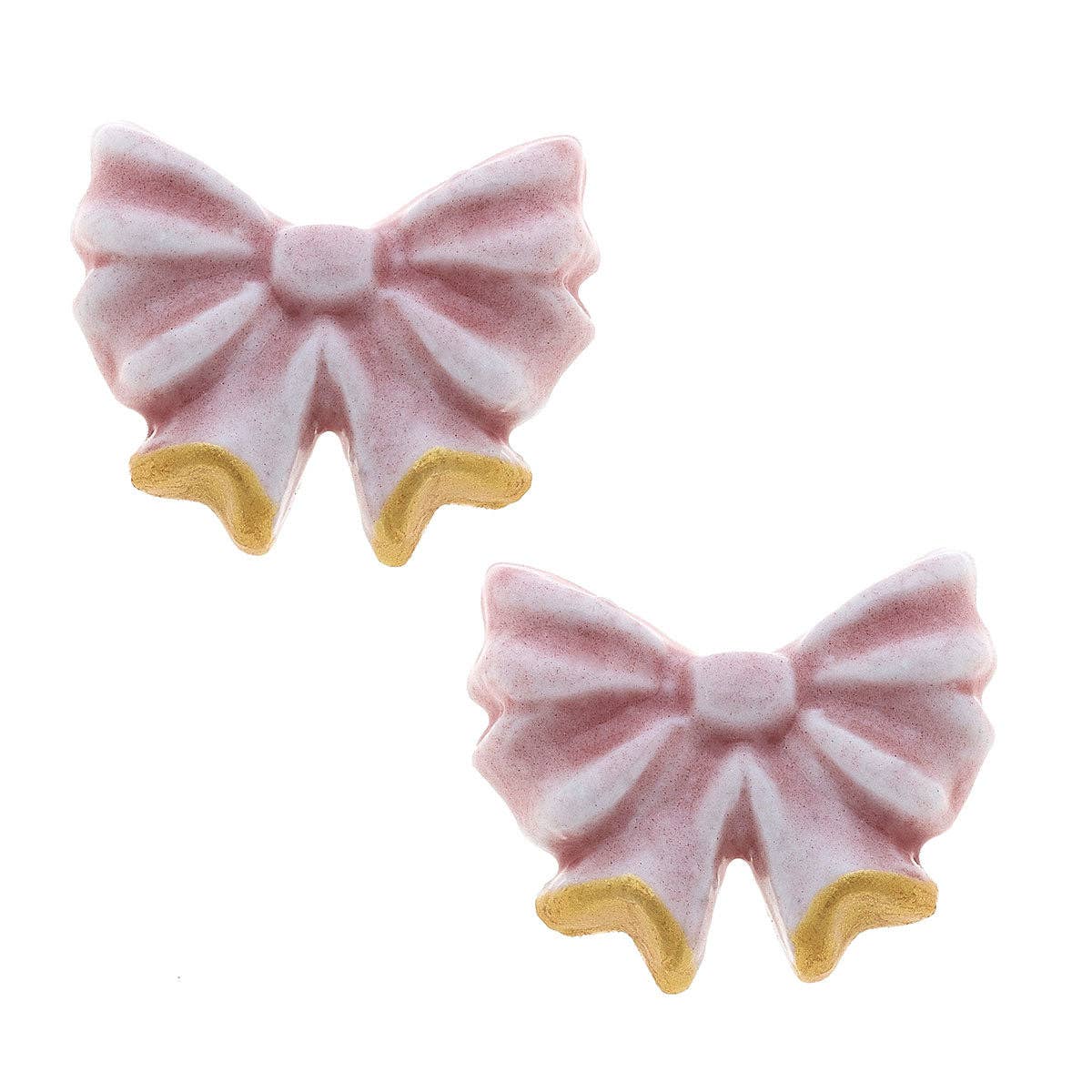 CANVAS Style - Lucy Porcelain Bow Stud Earrings in Pink