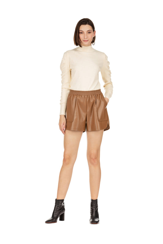 Faux Carmel Leather Shorts - 1 Small Left!