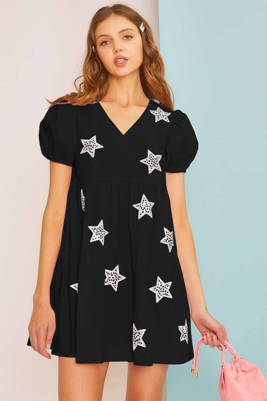 Leopard Star Dress: S / BLACK